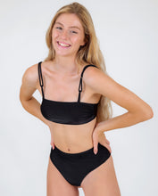 Load image into Gallery viewer, Set Shimmer-Black Bandeau-Reto Hotpants
