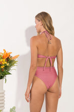 Load image into Gallery viewer, Shimmer-Confetti Twist Belted-High-Waist Set
