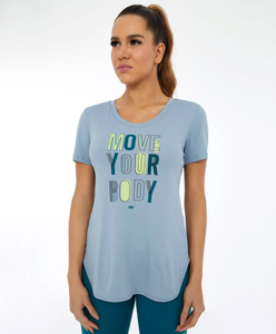 Skin Fit Inspirational Cinza Wind T-Shirt