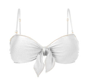 Top Shimmer-White Bandeau-Knot