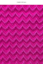 Load image into Gallery viewer, Top Wavy Ruched Capri Fuchsia
