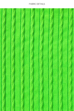 Load image into Gallery viewer, Wavy Ruched Que Sera Sera Neon Lime
